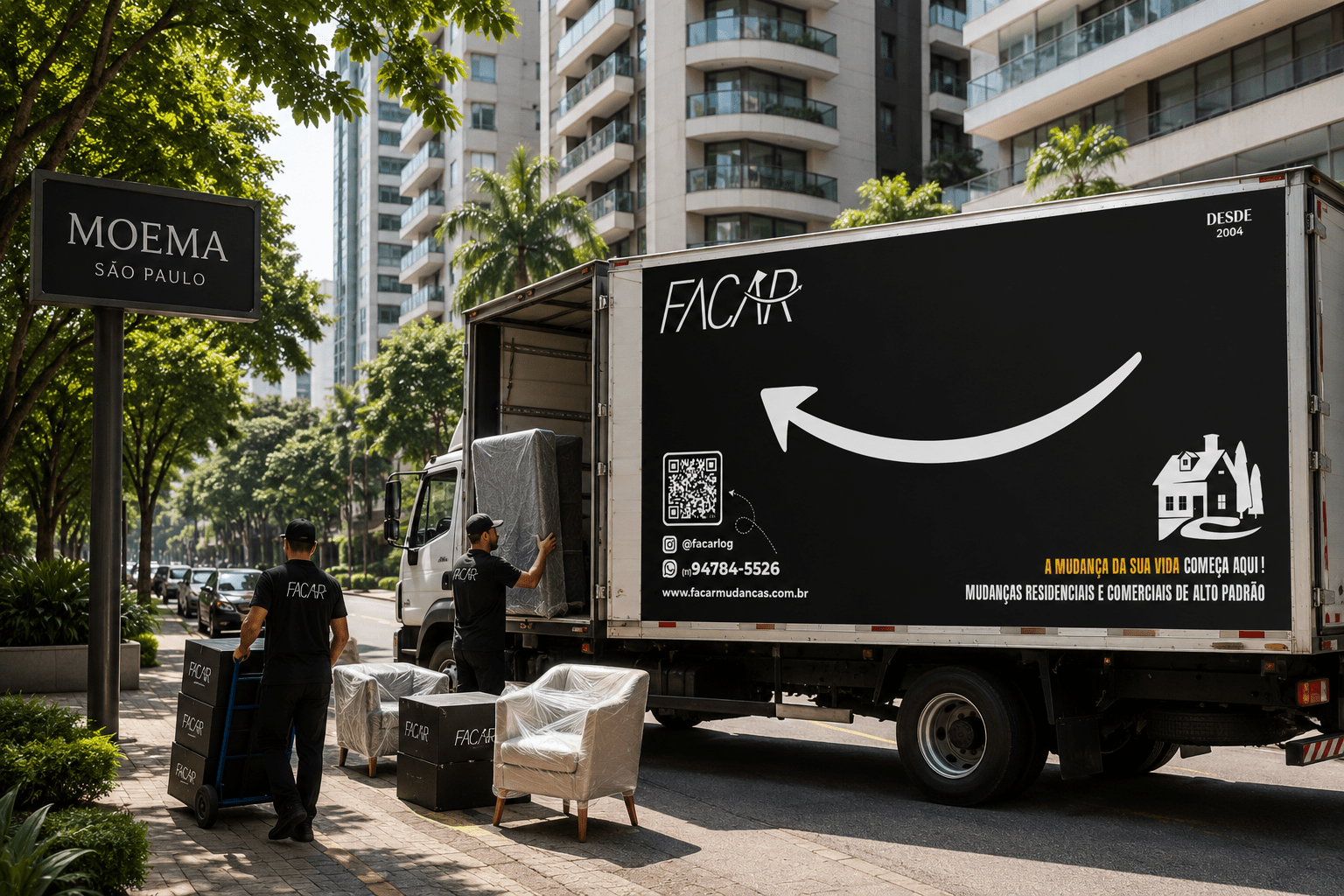 Empresa de mudanças em Moema realizada pela FACAR Mudanças