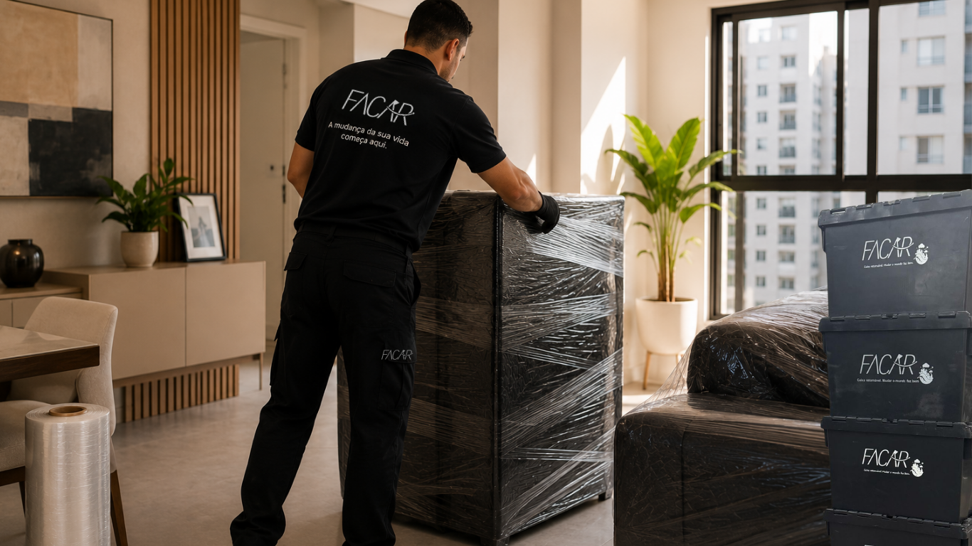 Equipe da FACAR realizando mudança residencial na Vila Mariana em São Paulo