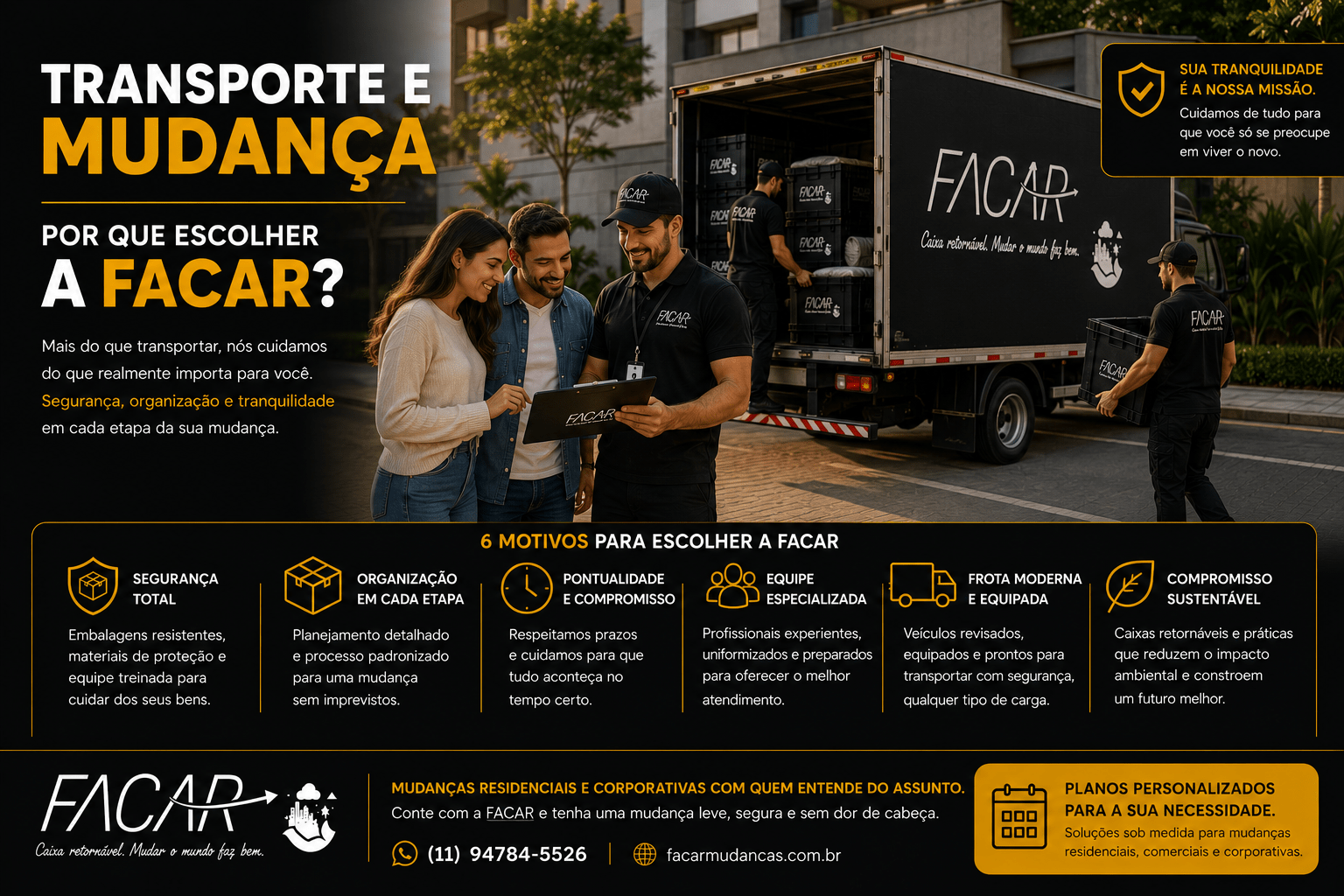 Transporte de Mudança: Por que Escolher a Facar Mudanças?