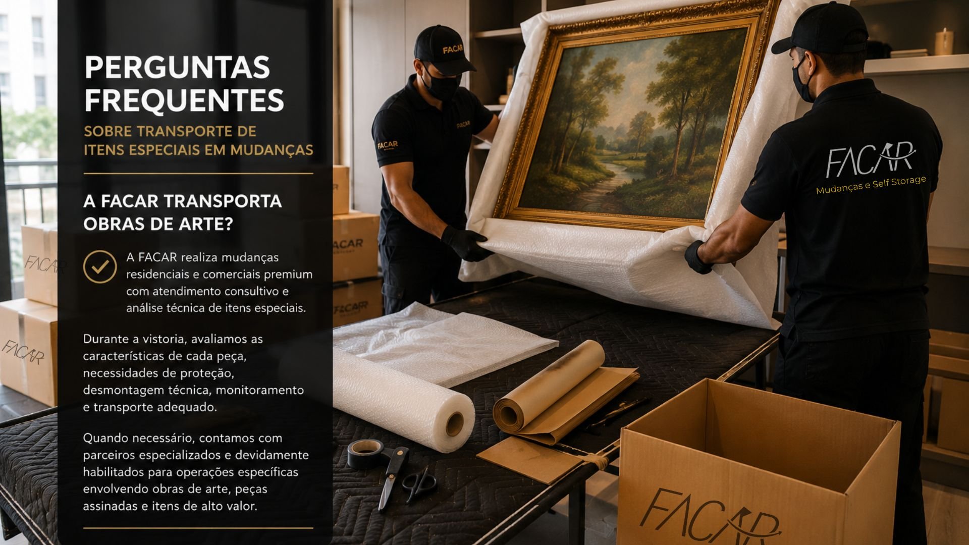 Transporte de obras de arte em mudanças realizado pela FACAR